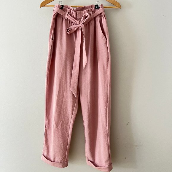 Cartonnier Pants - Pink paper bag trouser